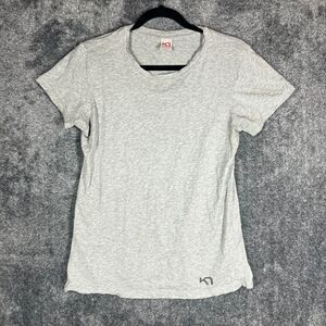 Kari Traa Shirt Womens Medium Gray Comfort Athleisure Short Sleeve Loose Light